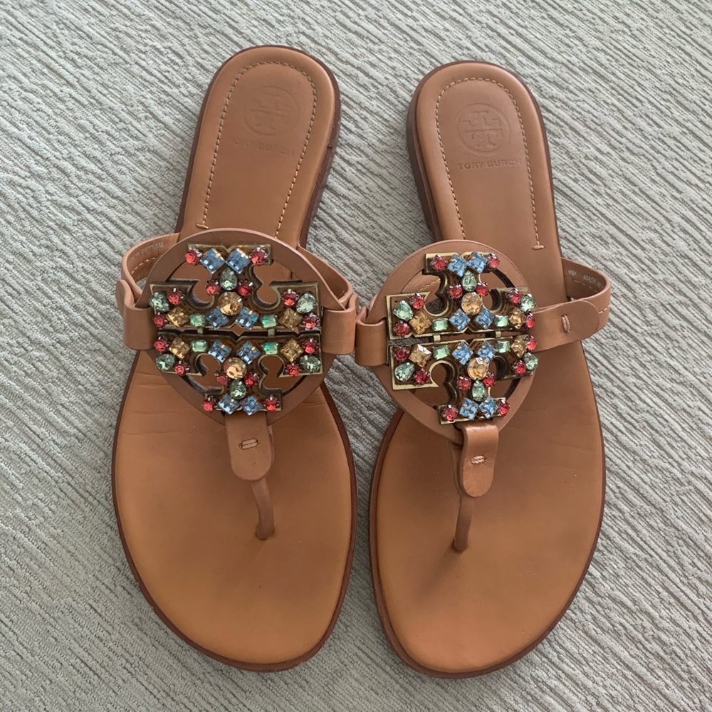 Crystal Miller Desert Camel Tory Burch Sandals!